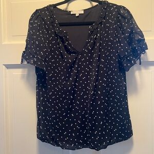 Black & White Flowy Polka Dot Women's Top